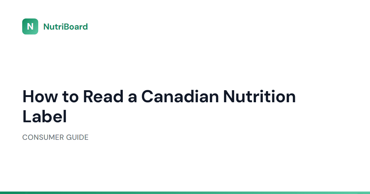 How to read a Canadian Nutrition Facts table